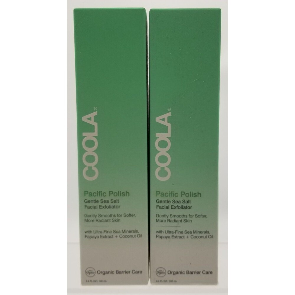 NIB COOLA Pacific Polish Sea Salt Facial‎ Exfoliator 3.4 fl oz / 100 mL Lot of 2